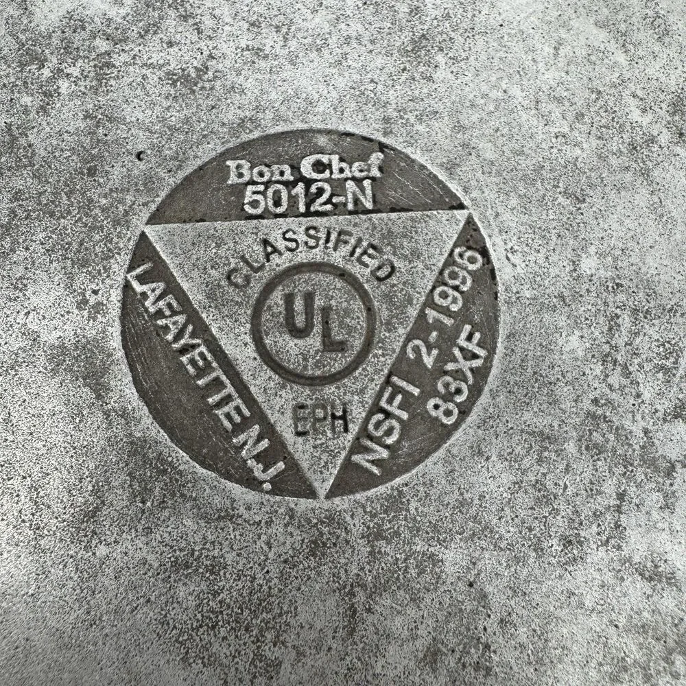 Vintage Bon Chef 5012-N Aluminum Skillet Pewter-Glow Finish 10 inch Lafayette NJ